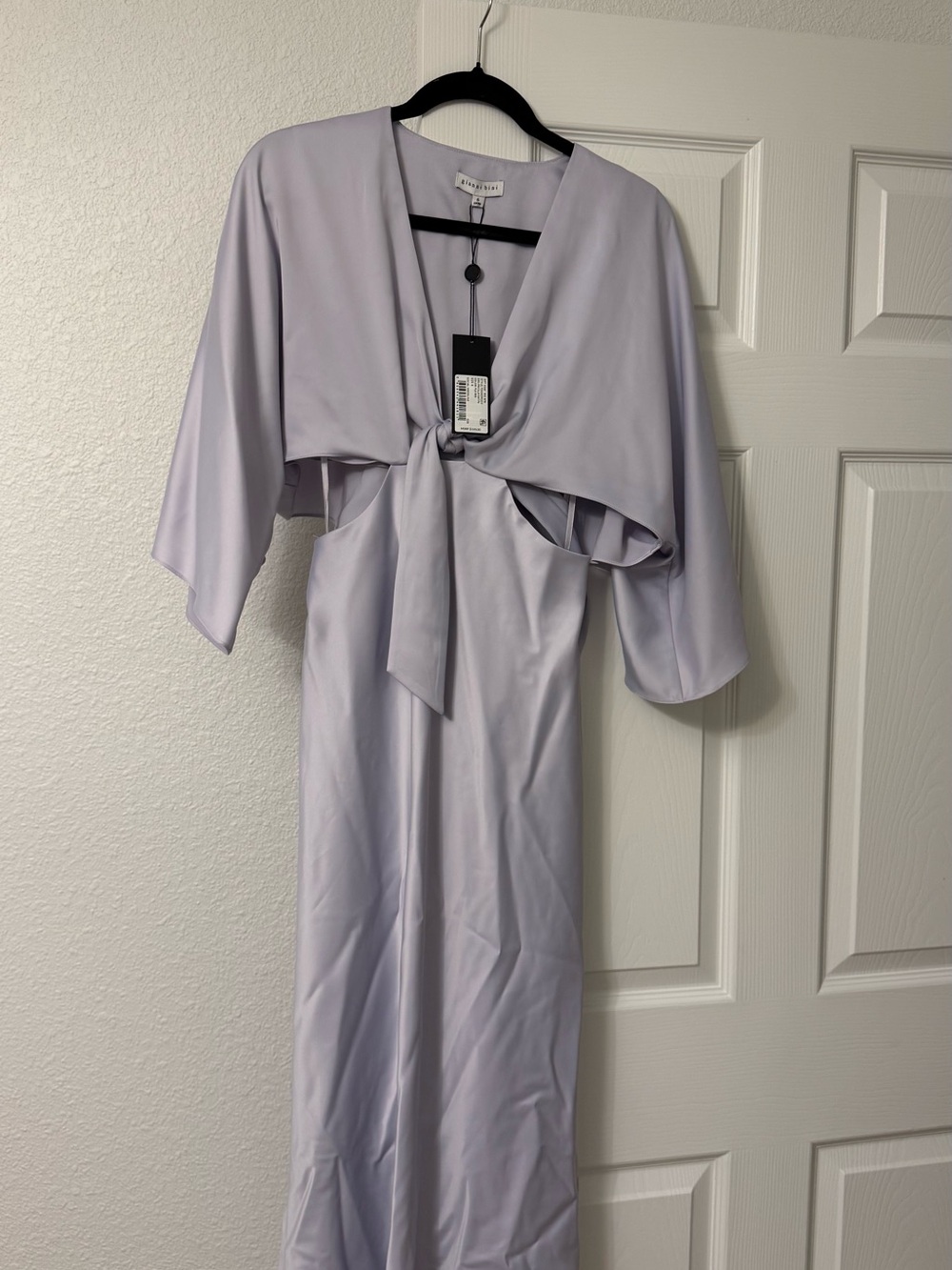 Gianni Bini Lilac One-Shoulder Tie Maxi Dress